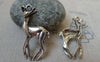 Accessories - 10 Pcs Of Antique Silver Deer Pendants Charms 17x33mm A5910
