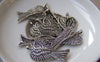 Accessories - 10 Pcs Of Antique Silver Double Angel Wing Charms 28mm A2273
