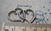 Accessories - 10 Pcs Of Antique Silver Double Heart Charms 20x32mm A5720