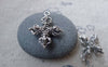 Accessories - 10 Pcs Of Antique Silver Double Vajra/Dorje Cross Buddhism Pendants 20x23mm A7699