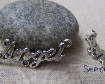 Accessories - 10 Pcs Of Antique Silver English Word Charms 16x35mm A2949