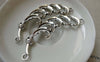 Accessories - 10 Pcs Of Antique Silver Feather Connectors Charms 24x65mm A6565