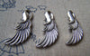 Accessories - 10 Pcs Of Antique Silver Feather Wing Charms 10x32mm A3439