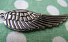 Accessories - 10 Pcs Of Antique Silver Feather Wing Charms Pendants 16x50mm A3236