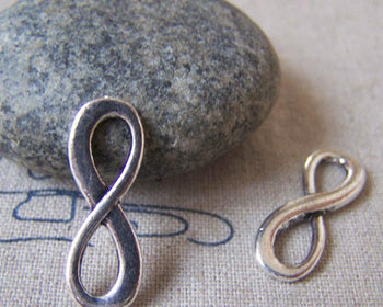 Accessories - 10 Pcs Of Antique Silver Figure 8 Connector Charms  8x23mm  A4315