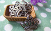 Accessories - 10 Pcs Of Antique Silver Filigree Crown Charms 18x22mm A763