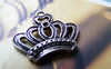 Accessories - 10 Pcs Of Antique Silver Filigree Crown Charms 18x22mm A763