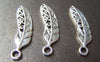 Accessories - 10 Pcs Of Antique Silver Filigree Feather Charms 10x38mm A4193