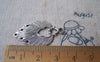 Accessories - 10 Pcs Of Antique Silver Filigree Feather Earring Pendants Charms   19x32mm  A1968