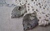 Accessories - 10 Pcs Of Antique Silver Filigree Feather Earring Pendants Charms   19x32mm  A1968