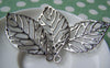 Accessories - 10 Pcs Of Antique Silver Filigree Leaf Charms Pendants 26x44mm A1116