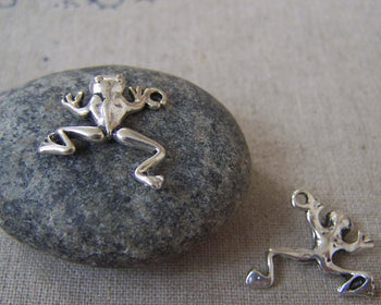 Accessories - 10 Pcs Of Antique Silver Filigree Leaping Frog Charms 17x20mm A1155