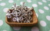 Accessories - 10 Pcs Of Antique Silver Filigree Lily Flower Cross Charms 25x26mm A1023