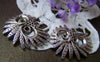 Accessories - 10 Pcs Of Antique Silver Filigree Owl Pendants Charms 26x29mm A4158
