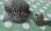 Accessories - 10 Pcs Of Antique Silver Filigree Peace Bird Dove Charms  31x37mm A826
