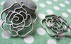Accessories - 10 Pcs Of Antique Silver Filigree Rose Flower Pendants Charms 40mm A2906