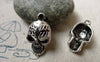Accessories - 10 Pcs Of Antique Silver Filigree Skull Charms 13x20mm  A6401