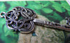 Accessories - 10 Pcs Of Antique Silver Filigree Swirly Key Pendants Charms 22x55mm A2829