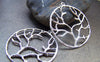 Accessories - 10 Pcs Of Antique Silver Filigree Tree Round Pendants Charms 40mm A1356