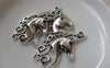 Accessories - 10 Pcs Of Antique Silver Filigree Unicorn Charms  20x38mm A6698