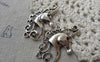 Accessories - 10 Pcs Of Antique Silver Filigree Unicorn Charms  20x38mm A6698
