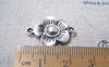 Accessories - 10 Pcs Of Antique Silver Flower Connector Charms 17x23mm  A2887