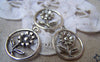 Accessories - 10 Pcs Of Antique Silver Flower Ring Charms 18x21mm A972