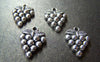 Accessories - 10 Pcs Of Antique Silver Grape Charms Pendants  14x19mm A5393