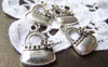 Accessories - 10 Pcs Of Antique Silver Handbag Charms Pendants 14x20mm A856