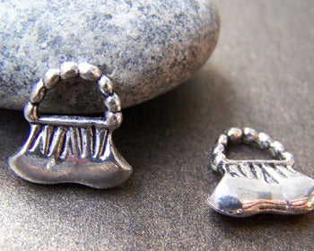 Accessories - 10 Pcs Of Antique Silver Handbag Charms Pendants 15mm A845