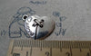 Accessories - 10 Pcs Of Antique Silver Heart Button Charms 18x20mm  A6364