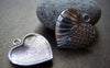 Accessories - 10 Pcs Of Antique Silver Heart Charms Pendants 21x23mm A912