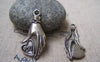 Accessories - 10 Pcs Of Antique Silver Heart Hand Charms Pendants 15x30mm A1375