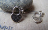 Accessories - 10 Pcs Of Antique Silver Heart Lock Charms 11x16mm A4263