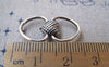 Accessories - 10 Pcs Of Antique Silver Heart Ring Connector Charms 13.5x25mm A919