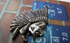 Accessories - 10 Pcs Of Antique Silver Indian Chief Charms Pendants 30x55mm A2285