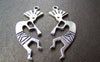 Accessories - 10 Pcs Of Antique Silver Indian Flute Player Charms 15x40mm A1545