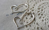 Accessories - 10 Pcs Of Antique Silver Irregular Heart Connectors Charms 20x41mm  A6575
