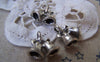 Accessories - 10 Pcs Of Antique Silver Jingle Bell Christmas Charms 15x15mm A846