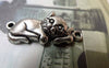 Accessories - 10 Pcs Of Antique Silver Kitten Cat Connector Charms 13x29mm A6394