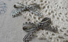 Accessories - 10 Pcs Of  Antique Silver Lace Edge Bow Tie Knot Connectors Pendants Charms 23x43mm A6659