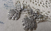 Accessories - 10 Pcs Of Antique Silver Lovely Angel Charms Pendants 38x42mm A6876