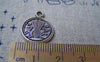 Accessories - 10 Pcs Of Antique Silver Lovely Angel Round Charms 16mm A1305