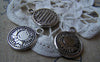 Accessories - 10 Pcs Of Antique Silver Lovely Angel Round Charms 16mm A1338