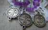 Accessories - 10 Pcs Of Antique Silver Lovely Angel Round Charms 16mm A1389