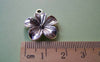Accessories - 10 Pcs Of Antique Silver Lovely Flower Charms 19x19mm  A1009