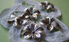 Accessories - 10 Pcs Of Antique Silver Lovely Flower Charms 19x19mm  A1009