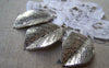 Accessories - 10 Pcs Of Antique Silver Lovely Leaf Charms 20x35mm A5187