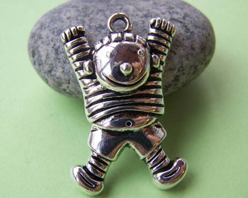Accessories - 10 Pcs Of Antique Silver Lovely Little Boy Charms 23x35mm A1562
