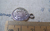 Accessories - 10 Pcs Of Antique Silver Lovely Princess Round Charms 16mm A1387